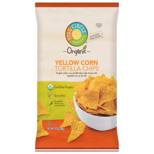 Full Circle Market Tortilla Chips, Yellow Corn