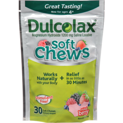 Dulcolax Saline Laxative, Soft Chews, Mixed Berry