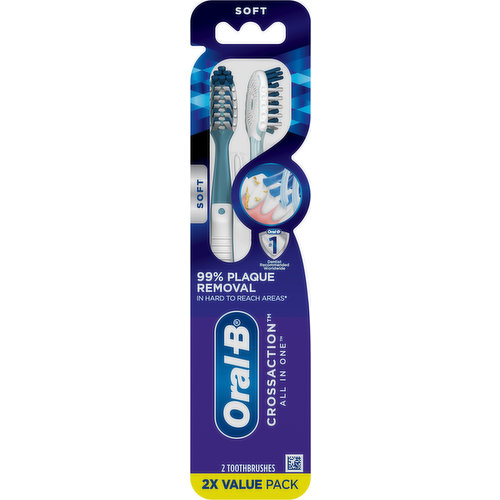 Oral-B Toothbrush, Soft, All in One, 2x Value Pack