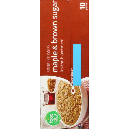 Food Club Instant Oatmeal, Maple & Brown Sugar