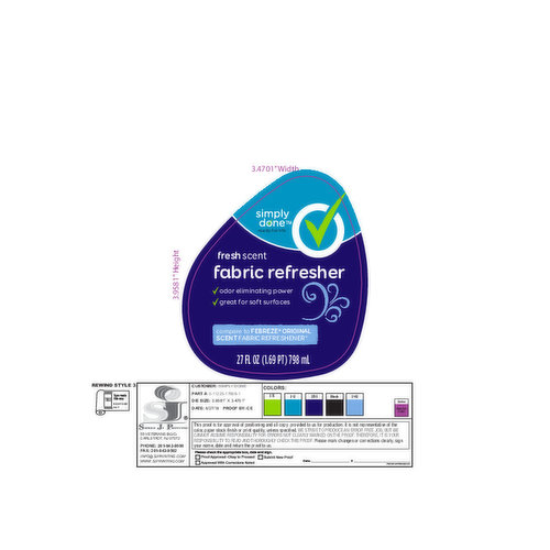Simply Done Fabric Refresher, Fresh Scent