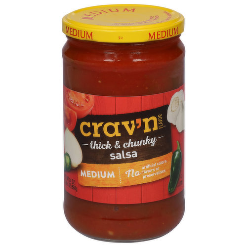 Crav'n Flavor Salsa, Thick & Chunky, Medium