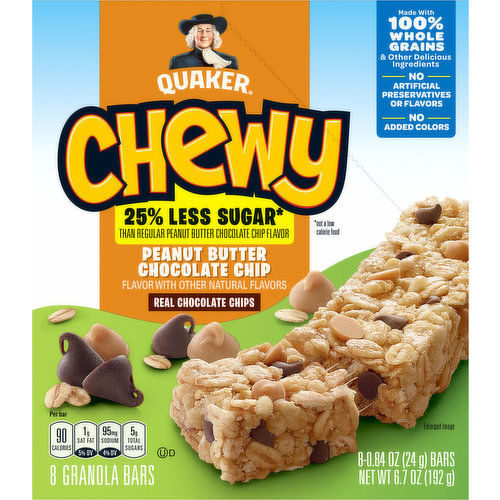 Quaker Granola Bars, Peanut Butter Chocolate Chip Flavor