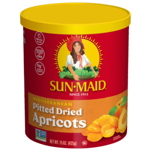 Sun-Maid Mediterranean Pitted Dried Apricot 15oz Resealable Canister