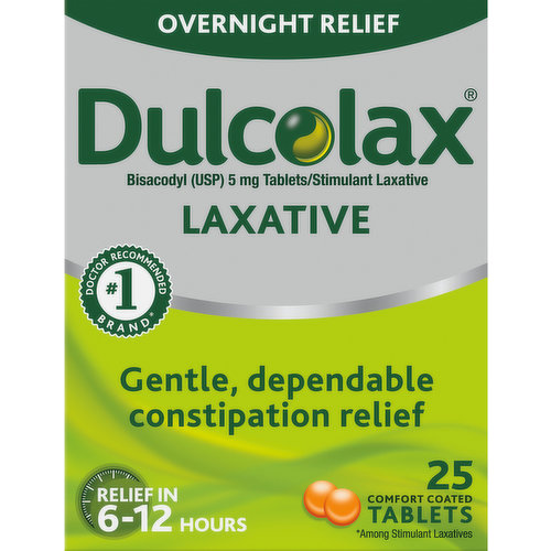 Dulcolax Laxative, 5 mg, Overnight Relief, Tablets