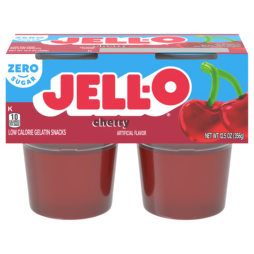 Jell-O Gelatin Snacks, Low Calorie, Zero Sugar, Cherry