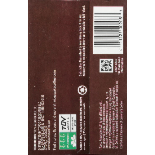 Wide Awake Coffee Co. Coffee, Mild, Breakfast Blend, Single Serve Pods