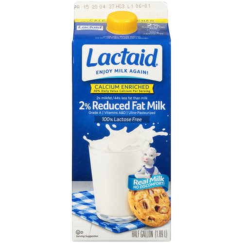 Lactaid 100 Lactose Free Calcium Enriched 2 Reduced Fat Milk 1857