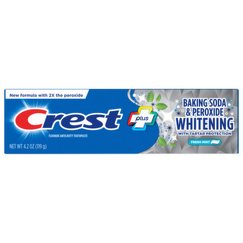 Crest Toothpaste, Anticavity, Fluoride, Fresh Mint, Baking Soda & Peroxide Whitening