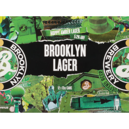 Brooklyn Brewery Beer, Brooklyn Lager, Hoppy Amber Lager, 12 Pack