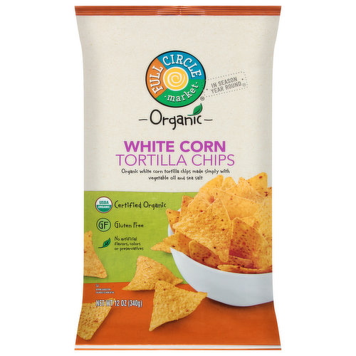 Full Circle Market Tortilla Chips, White Corn