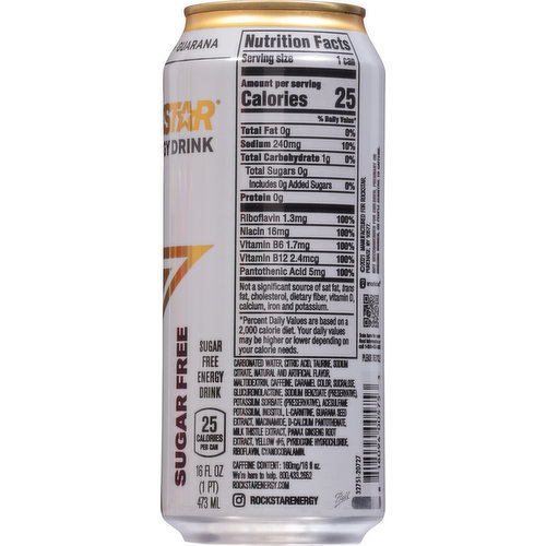 rockstar energy drink nutrition facts