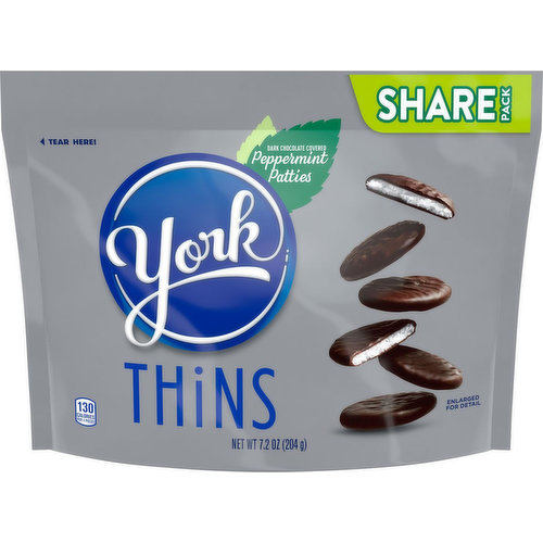 York Peppermint Patties, Dark Chocolate Covered, Share Pack