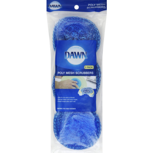 Dawn Scrubbers, Poly Mesh, 3 Pack!