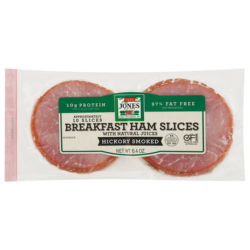 Jones Dairy Farm Breakfast Ham Slices, Hickory Smoked