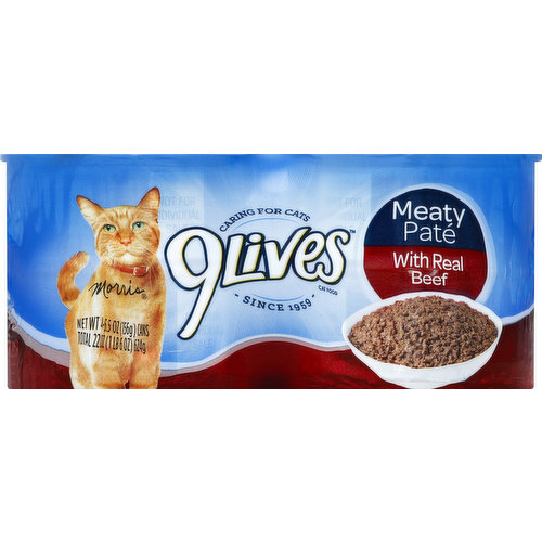 9Lives Cat Food, with Real Beef, Meaty Pate