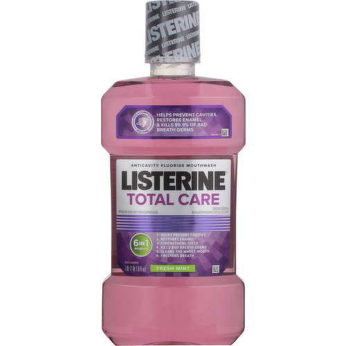 Listerine Mouthwash, Total Care, Fresh Mint