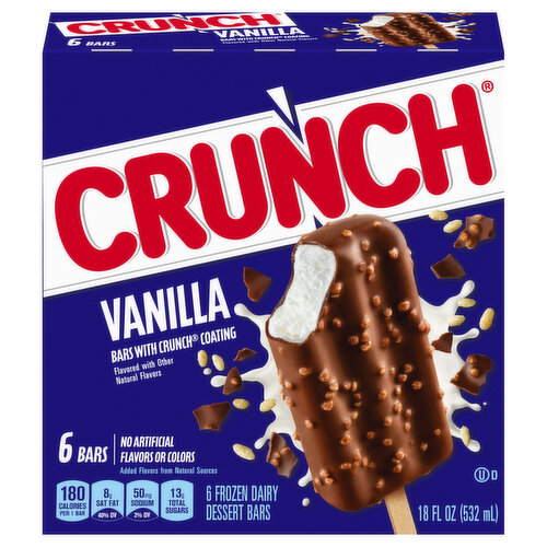 Crunch Frozen Dairy Dessert Bars, Vanilla