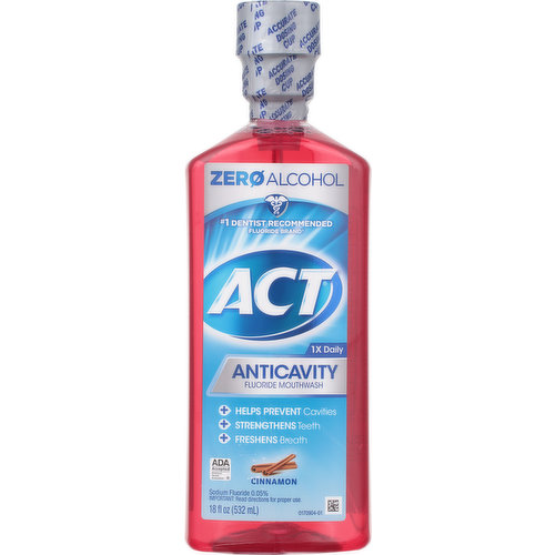 Act Fluoride Mouthwash, Cinnamon, Anticavity, Zero Alcohol