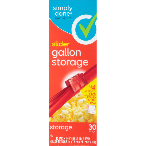 Simply Done Storage Bags, Slider, Gallon