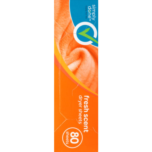 Simply Done Dryer Sheets, Fresh Scent