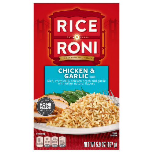 Rice-A-Roni Rice, Chicken & Garlic Flavor
