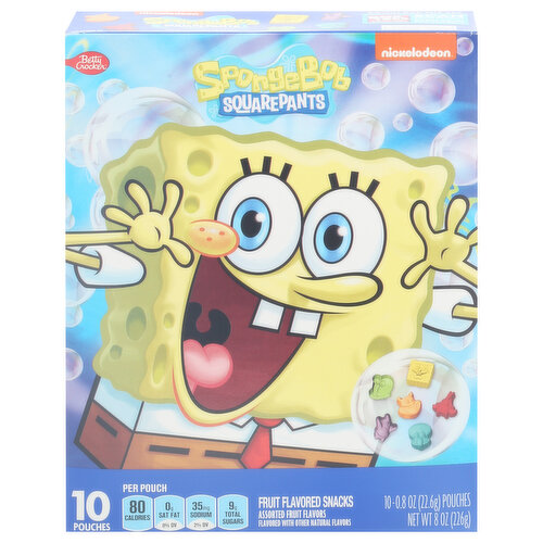 SpongeBob SquarePants Fruit Flavored Snacks, Assorted Fruit Flavors