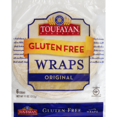Certified gluten-free. Quality since 1926. Since 1926, families have been relyin' on the fresh taste of Toufayan. Our old world recipes use only top quality, wholesome ingredients. They are naturally cholesterol free and trans fat free. True to the original traditions, we hearth bake each wrap to perfection. Toufayan wraps are convenient and versatile. We love to use them instead of sliced bread. And with so many flavors to choose from, you'll find just the right wrap to complement whatever you wrap inside of it! Enjoy. From our family to yours - The Toufayans; Harry, Karen, Greg, Kristine. For recipe ideas and serving suggestions, visit www.toufayan.com/recipes. We'd love for you to join us on: Facebook; Twitter.