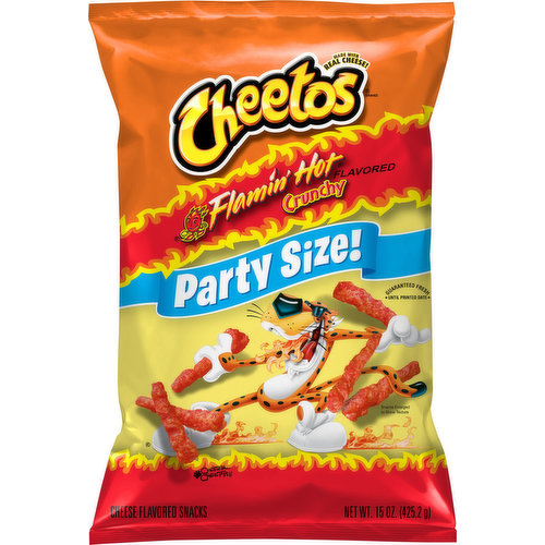 Cheetos Cheese Flavored Snacks, Flamin' Hot Flavored, Crunchy, Party Size