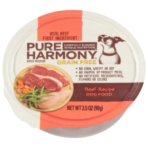 Pure Harmony Dog Food, Grain Free, Beef Recipe, Super Premium