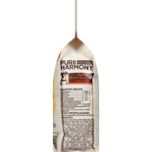 Pure Harmony Dog Food, Super Premium, Beef & Brown Rice Recipe