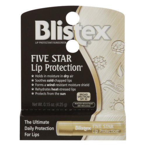 Blistex Lip Protectant/Sunscreen, Five Star, SPF 30