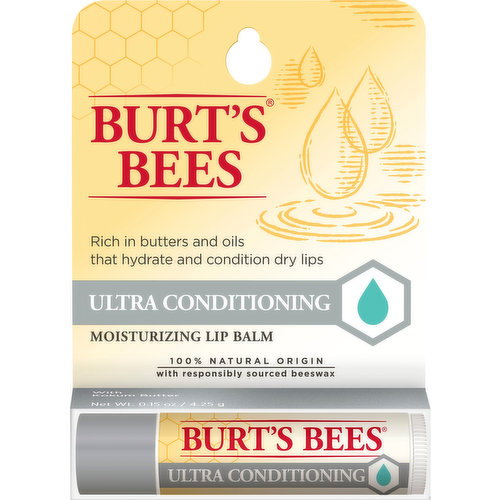 Burt's Bees Lip Balm, Moisturizing, Ultra Conditioning