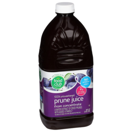 Food Club Juice, from Concentrate, 100% Unsweetened, Prune