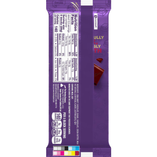 Cadbury Royal Dark Chocolate, Dark - 3.5 oz