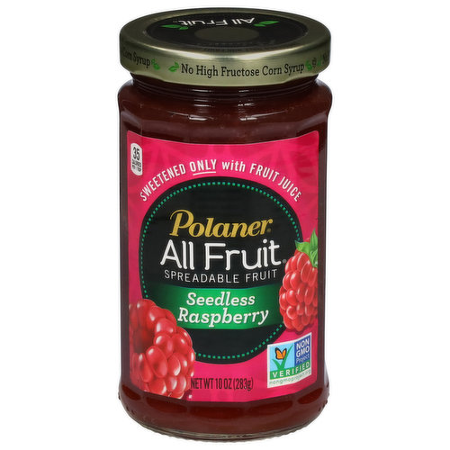 Polaner Spreadable Fruit, Seedless Raspberry, All Fruit