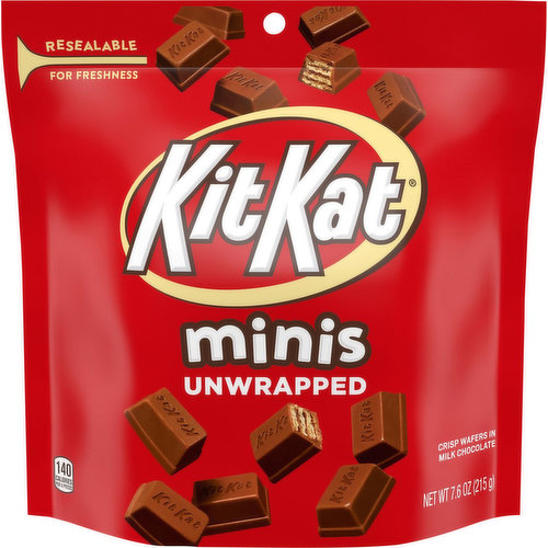 Kit Kat Crisp Wafers in Milk Chocolate, Unwrapped, Minis