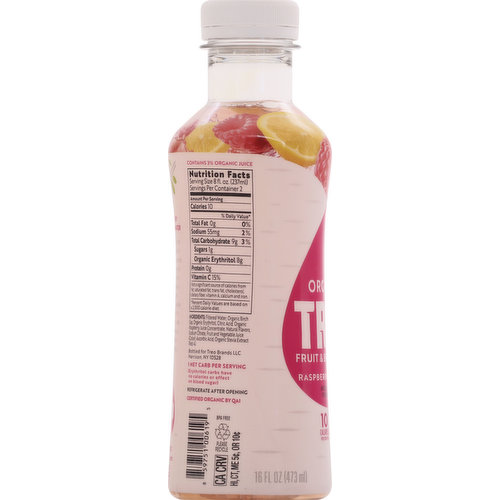 Treo Fruit & Birch Water Drink, Strawberry, USDA Organic, Non-GMO Project  Verified, Vegan, Gluten-Free, 10 Calories & 1g of Sugar Per Serving, 16 fl