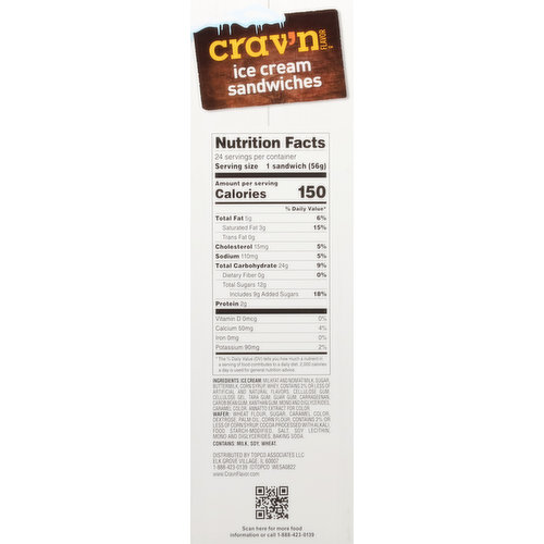 Crav'n Flavor Ice Cream Sandwiches, Vanilla