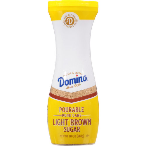 Domino Sugar, Light Brown, Pure Cane, Pourable