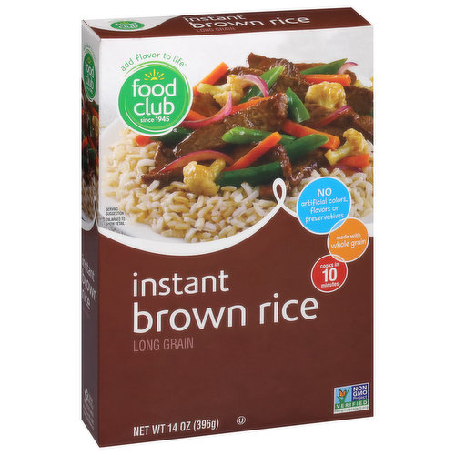 Food Club Brown Rice, Instant, Long Grain