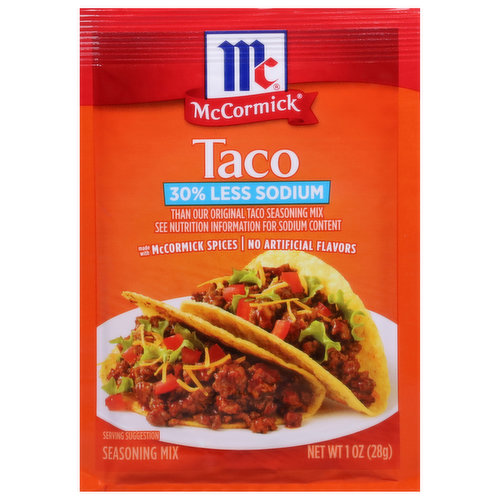 McCormick Seasoning Mix, Taco, 50% Less Sodium
