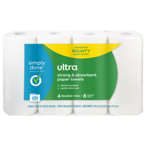 Simply Done Paper Towels, Simple Size Select, Ultra, 2 Ply