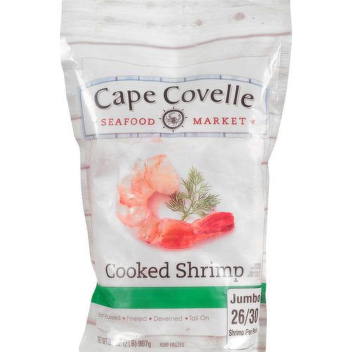 Cape Covelle Seafood Market Shrimp, Cooked, Jumbo