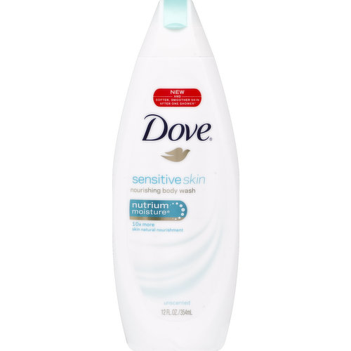 Dove Body Wash, Nourishing, Sensitive Skin, Unscented