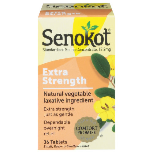 Senokot Senna Concentrate, Standardized, Extra Strength, 17.2 mg, Tablets