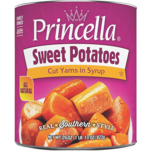 Princella Sweet Potatoes, Cut Yams in Syrup