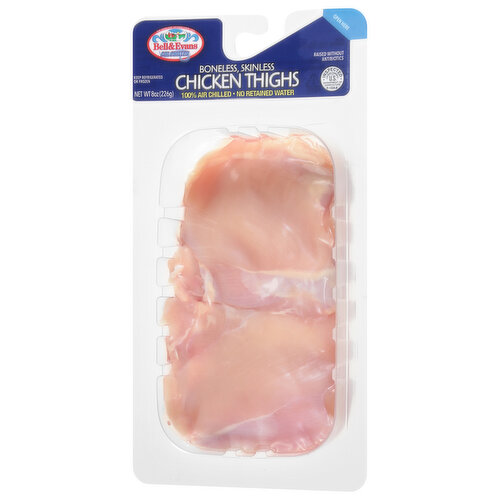 Bell & Evans Chicken Thighs, Boneless, Skinless, 100% Air Chilled