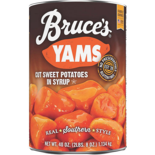 Bruce's Sweet Potatoes, in Syrup, Cut, Yams