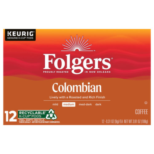 Folgers Coffee, Medium, Colombian